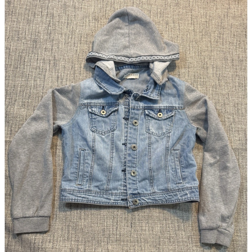 Bullhead Jeans Jacket Removable‎ Hood Sweatshirt Girls Large